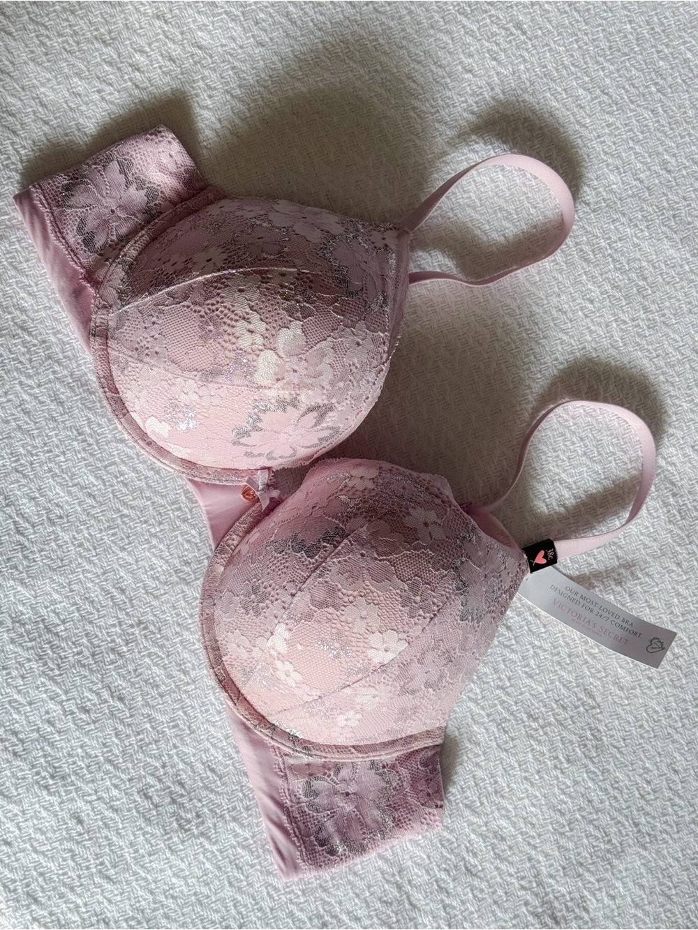 Victoria's Secret Pink Lace Body by Victoria Perfect Shape Bra